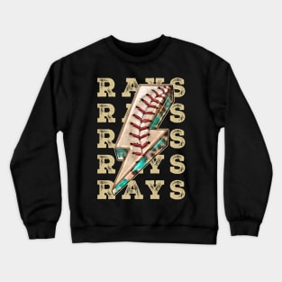 Aesthetic Design Rays Gifts Vintage Styles Baseball Crewneck Sweatshirt